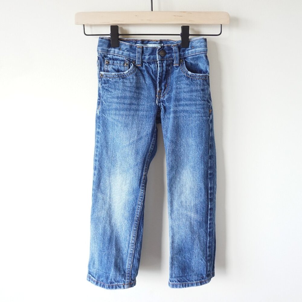 Levi's 505 Regular Denim Straight‎ Jeans Medium Wash Blue Slim Kids Sz 4-5